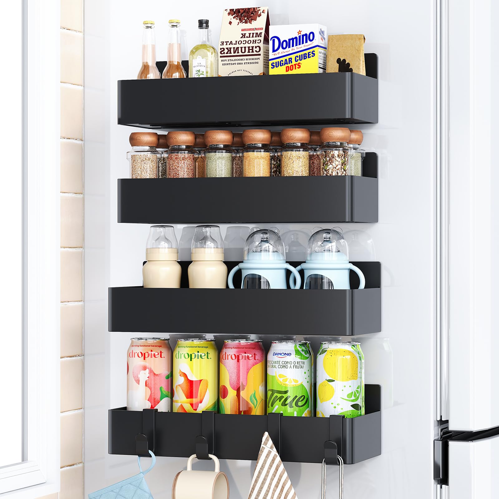 Amazon.com: Mystozer Magnetic Spice Rack for Refrigerator, Kitchen